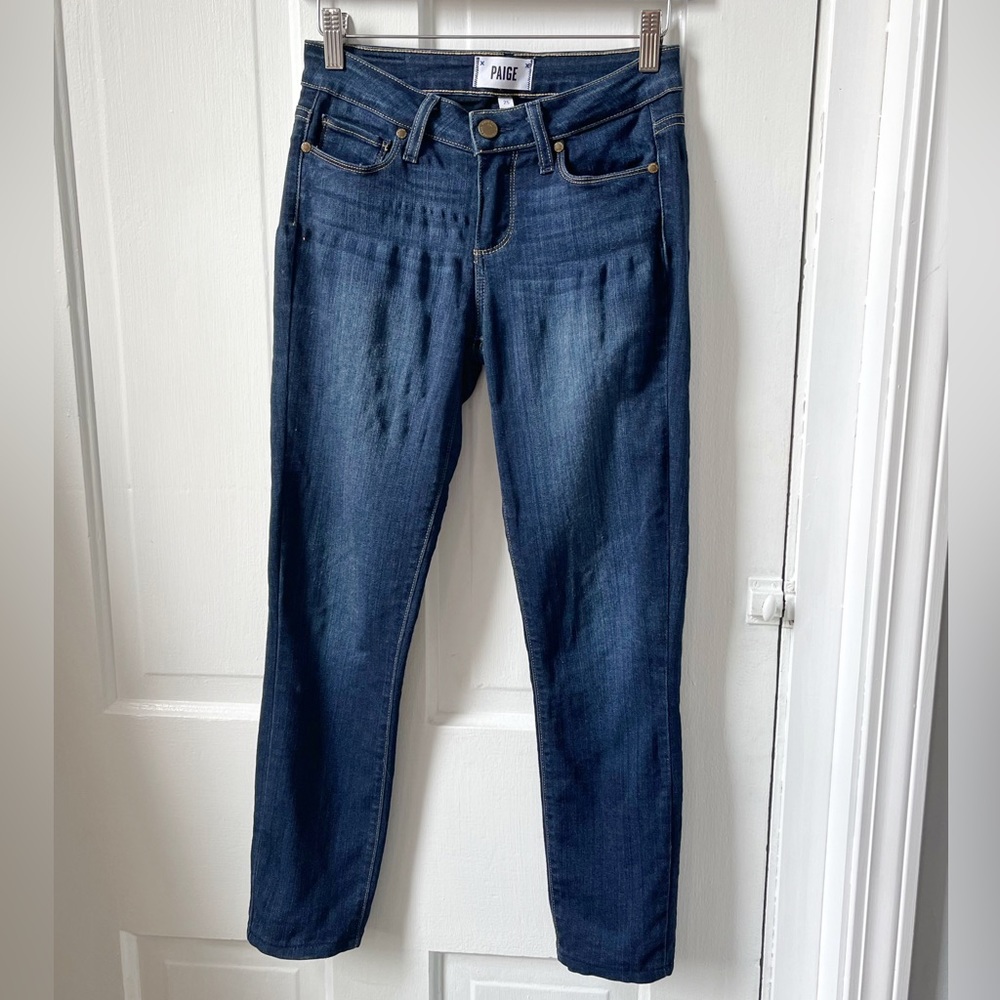 Paige Verdugo Ankle Skinny Women's Jeans Dark Stretch Denim Mid-Rise Size 25